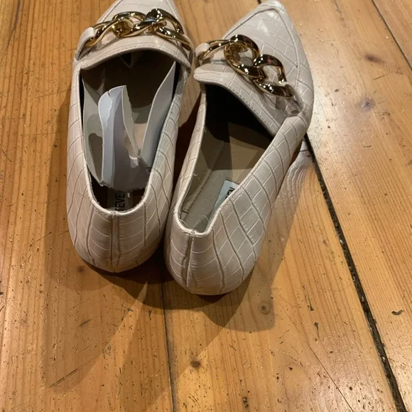 Steve Madden White Croc-Embossed Loafers - Picture 3 of 3